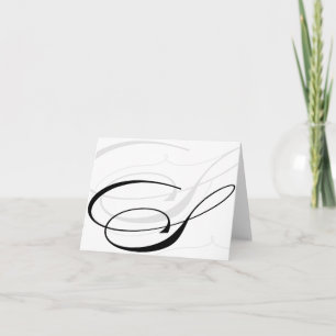De zwarte & Witte Kaarten van het Monogram van de Notitiekaartje