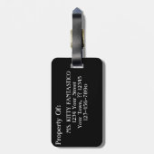 De zwarte & witte Kat zonder haarklop voor sfinx Bagagelabel (Achterkant verticaal)