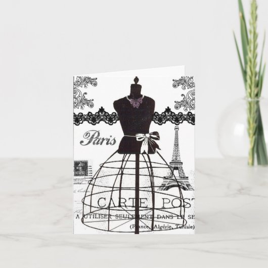 De zwarte Witte Ledenpop van de Mode van Parijs Kaart (Voorkant)