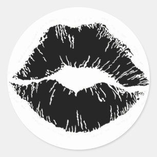 DE ZWARTE WITTE MAKE-UP VAN DE VROUWEN VAN DE RONDE STICKER