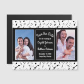 De zwarte Witte Muzieknoten Foto sparen de Magnet (Voorkant / Achterkant)