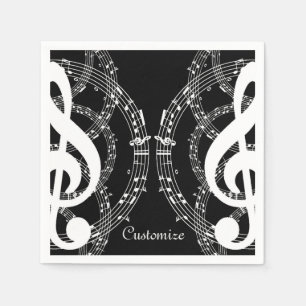 De zwarte & Witte Servetten van de Muziek van het