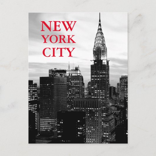 De zwarte & Witte Stad van New York Briefkaart (Voorkant)