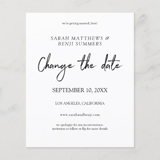 De zwarte & Witte Verandering van de begroting de  Flyer (Voorkant)