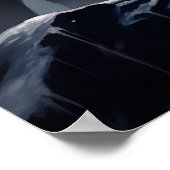 De zwarte wolf in de besneeuwde bergen poster (Hoek)