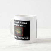 De zwarte zwaan koffiemok (Voorkant links)