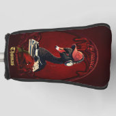 De zwarte zwaan symboliseert creativiteit golfheadcover (Voorkant)