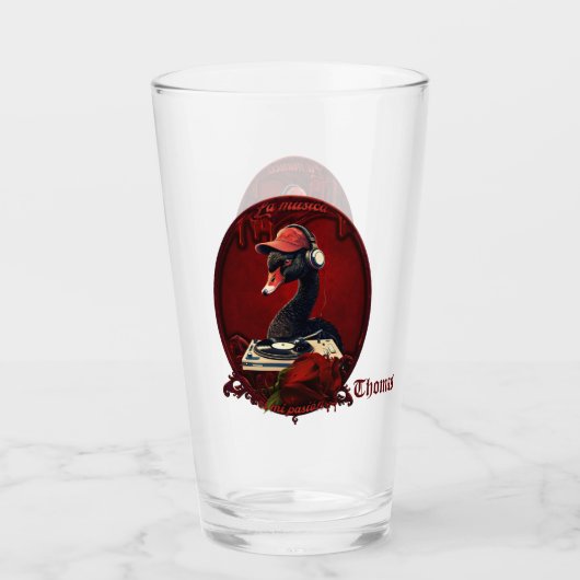 De zwarte zwaan, symbool voor creativiteit glas (Voorkant)
