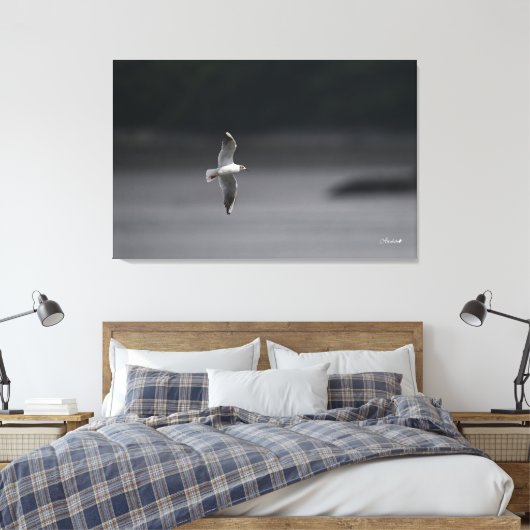De zwartkopmeeuw Ver.Summer in Japan Canvas Afdruk (Insitu (Slaapkamer))