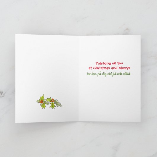 De Zweedse en Engelse Kaart van de Kerstboom van (Binnen)