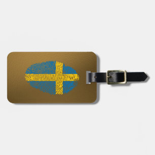 De Zweedse vlag van de aanrakingsvingerafdruk Bagagelabel