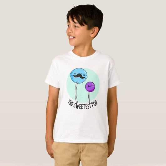 De Zweetste Pop Funny Lollipop Pun T-shirt (Voorkant volledig)