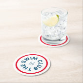 De zwemclub Blue Crest Red Stripe Ronde Kartonnen Onderzetter (Insitu)