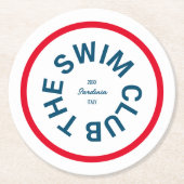 De zwemclub Blue Crest Red Stripe Ronde Kartonnen Onderzetter (Voorkant)