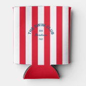 De zwemclub Crest Red Cabana Stripe Blikjeskoeler (Voorkant)