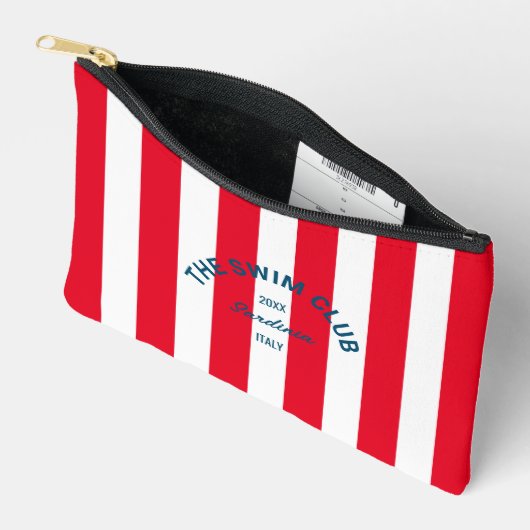 De zwemclub Crest Red Cabana Stripe Etui (Open)