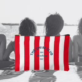De zwemclub Crest Red Cabana Stripe Etui