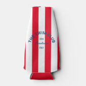 De zwemclub Crest Red Cabana Stripe Flesjeskoeler (Voorkant)