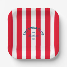 De zwemclub Crest Red Cabana Stripe
