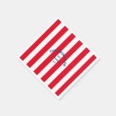 De zwemclub Crest Red Cabana Stripe Servet (Hoek)