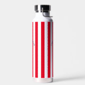 De zwemclub Crest Red Cabana Stripe Waterfles (Links)