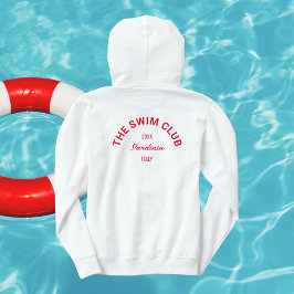 De zwemclub Custom Red Crest zwemmers Hoodie