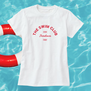 De Zwemclub Custom Red Crest Zwemmers Vrouwen T-shirt