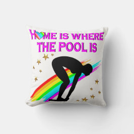 DE ZWEMMER IS ALTIJD KLAAR VOOR HET ZWEMBAD KUSSEN