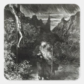 De zwerfjood vierkante sticker (Voorkant)