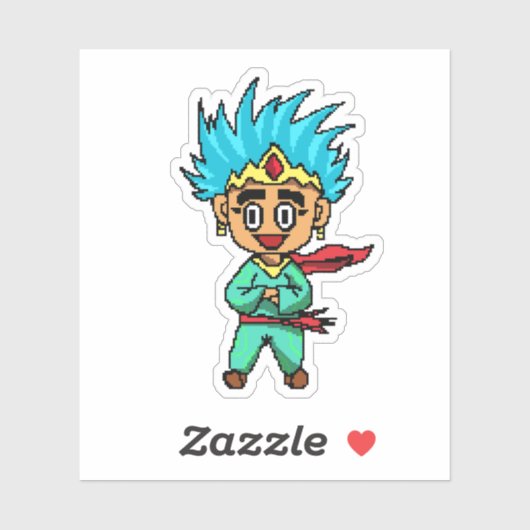 De Zwervende Pixelkoning | Retro Sidekic Sticker (Vel)