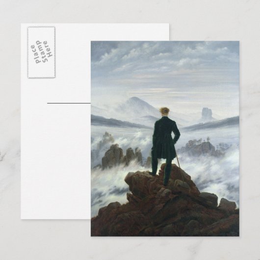 De zwerver boven het Zee Fog, 1818 Briefkaart (Voorkant / Achterkant)