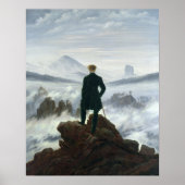 De zwerver boven het Zee Fog, 1818 Poster (Voorkant)