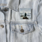 De zwerver boven het Zee Fog, 1818 Vierkante Button 5,1 Cm (In situ)