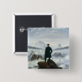 De zwerver boven het Zee Fog, 1818 Vierkante Button 5,1 Cm (Voorkant /achterkant)