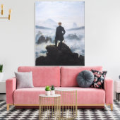 De zwerver boven het Zee Fog Canvas Afdruk (Insitu (Woonkamer))