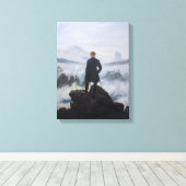 De zwerver boven het Zee Fog Canvas Afdruk (Insitu (Houten vloer))