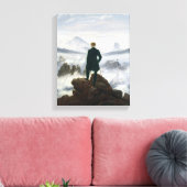 De zwerver boven het Zee Fog Canvas Afdruk (Insitu (Woonkamer))