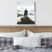De zwerver boven het Zee Fog Canvas Afdruk (Insitu (Slaapkamer))