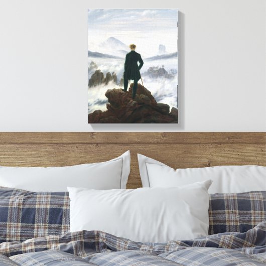 De zwerver boven het Zee Fog Canvas Afdruk (Insitu (Slaapkamer))