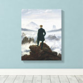 De zwerver boven het Zee Fog Canvas Afdruk (Insitu (Houten vloer))