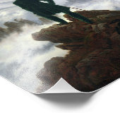 De zwerver boven het Zee Fog Foto Afdruk (Hoek)