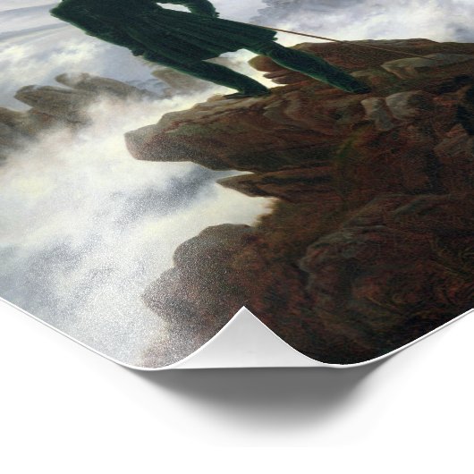 De zwerver boven het Zee Fog Foto Afdruk (Hoek)