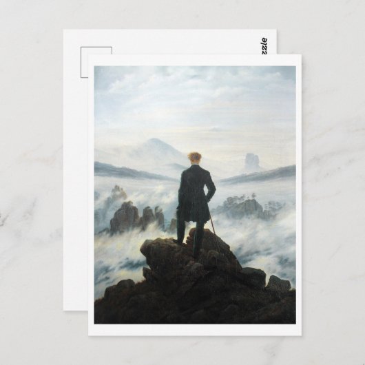 De zwerver boven het Zee Fog, Friedrich Briefkaart (Voorkant / Achterkant)
