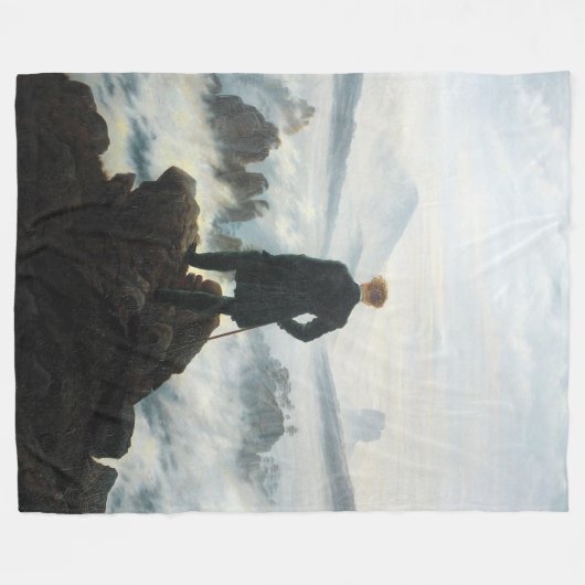 De zwerver boven het Zee Fog, Friedrich Fleece Deken (Voorkant (Horizontaal))