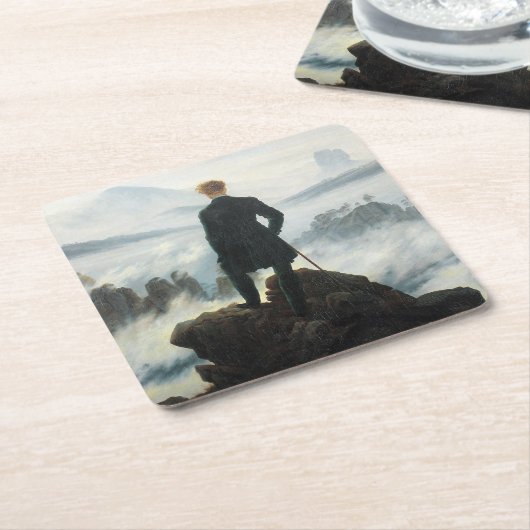 De zwerver boven het Zee Fog, Friedrich Kartonnen Onderzetters (Schuin)