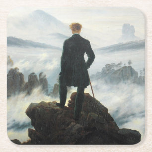 De zwerver boven het Zee Fog, Friedrich Kartonnen Onderzetters