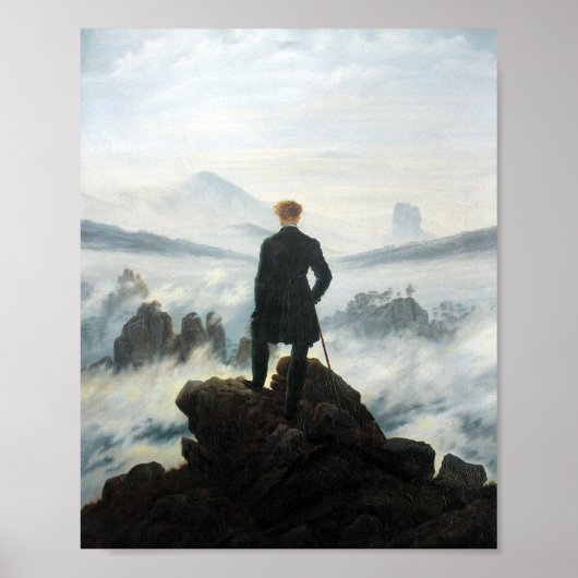 De zwerver boven het Zee Fog, Friedrich Poster (Voorkant)
