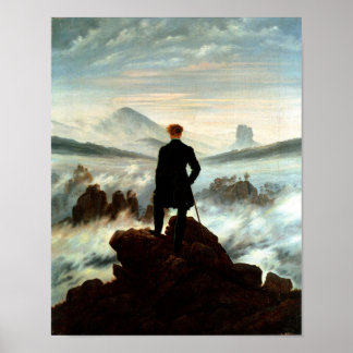 De zwerver boven het Zee Fog - Friedrich Poster