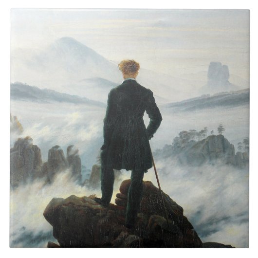 De zwerver boven het Zee Fog, Friedrich Tegeltje (Voorkant)