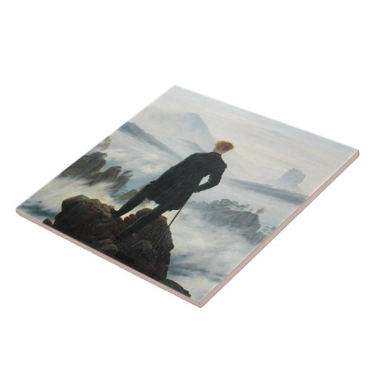 De zwerver boven het Zee Fog, Friedrich Tegeltje (Zijkant)